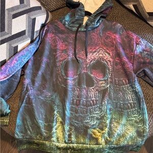Colorful Skull Graphic Hoodie